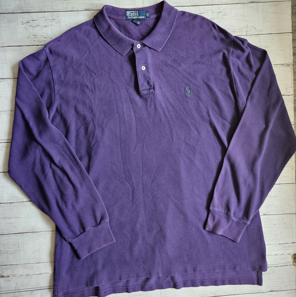 Polo Ralph‎ Lauren Long Sleeved Polo Purple Size XL